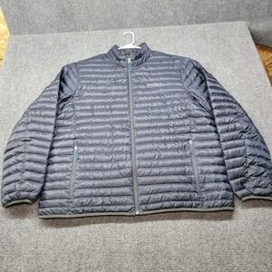 Eddie Bauer Mens EB650 Down Puffer Jacket Navy Blue Full Zip XXL